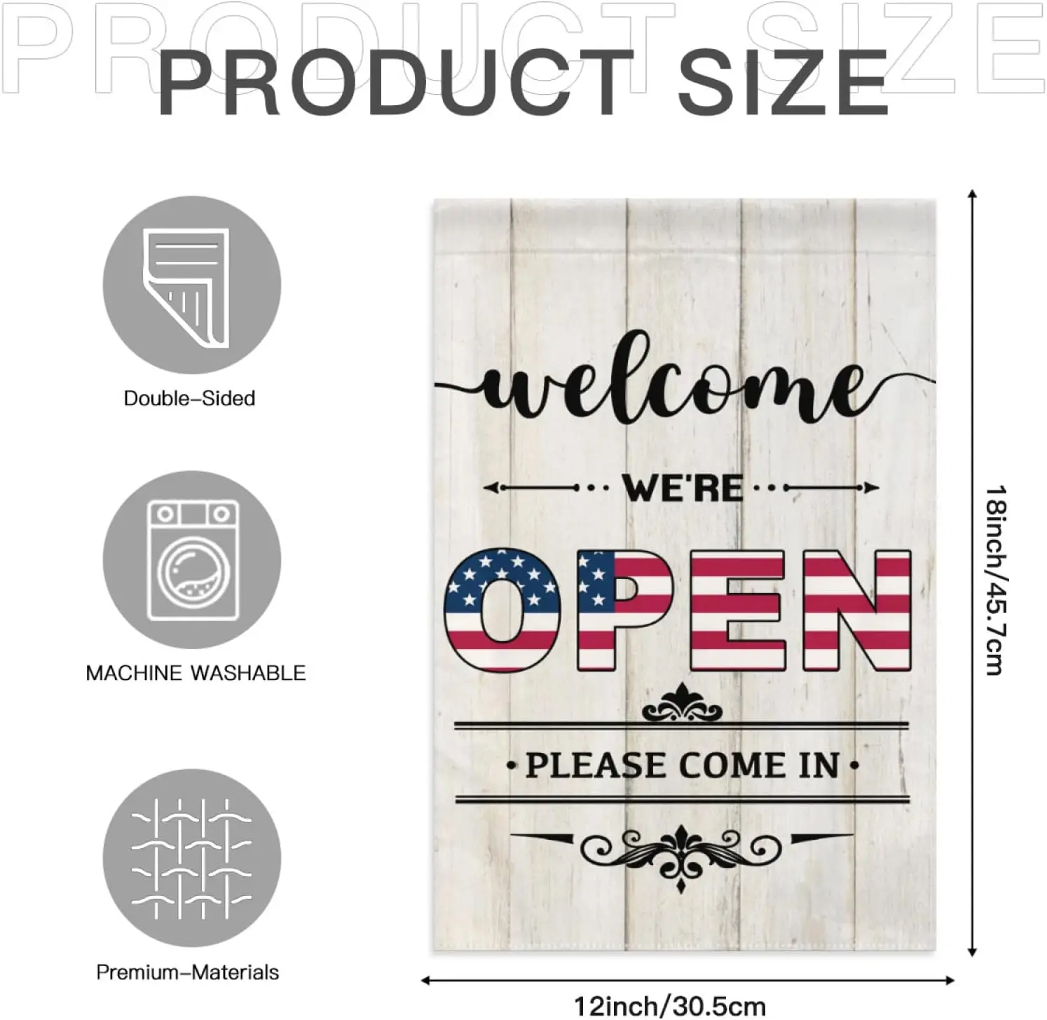 Open Flag Come in We are Open Signs for Businesses Welcome Garden Flags for Outside 12x18 Double Sided Seasonal Funny Yard B llz