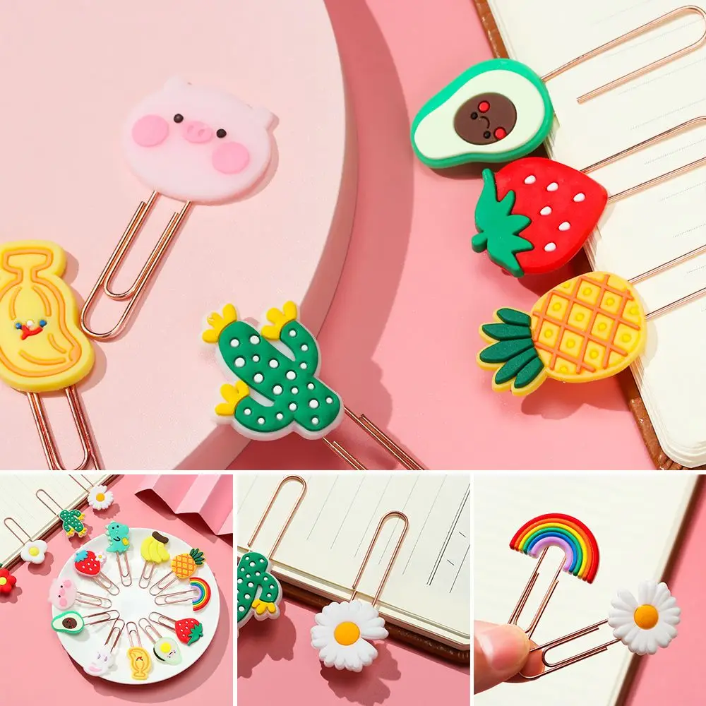 Stationery Flower School Organizer Office Animal Bookmarks Paper Clips Bookmark Binder Clip Holder