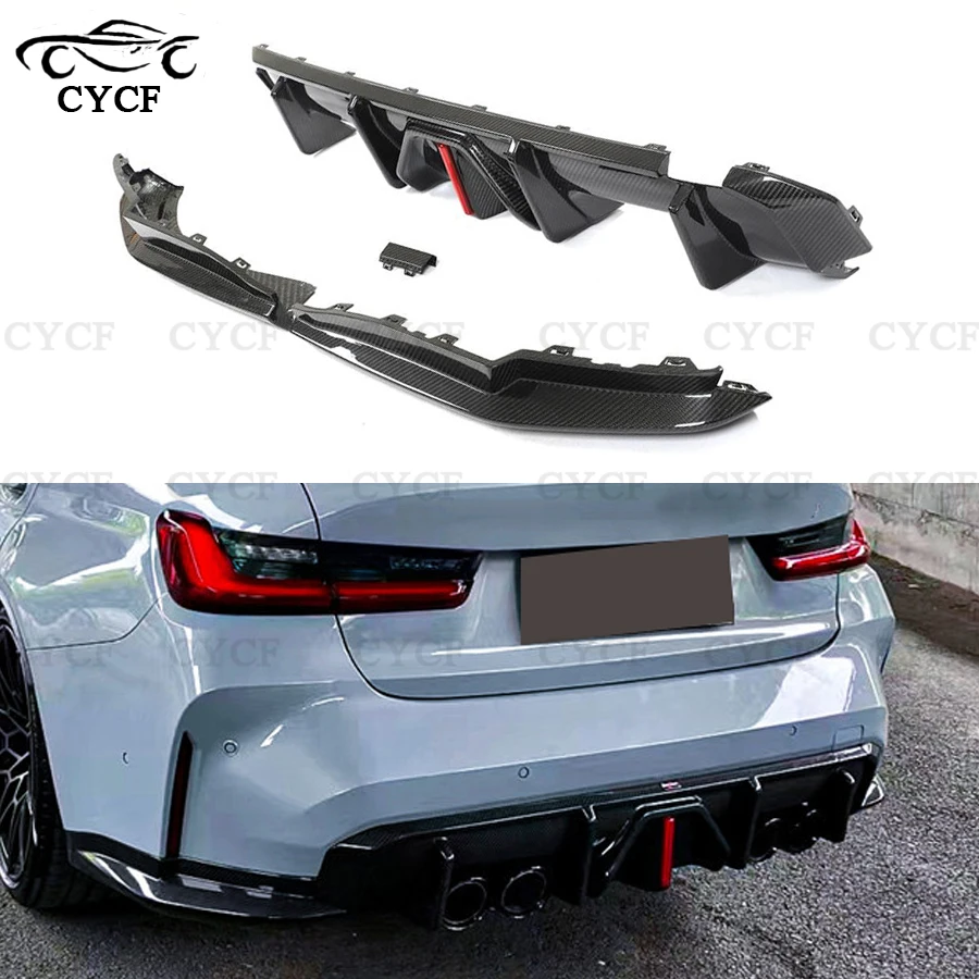 

For BMW M3 M4 Series G80 G82 G83 Coupe JC Style Carbon Fiber Rear Lip Diffuser Back Bumper Hugger Spoiler Small encircleme