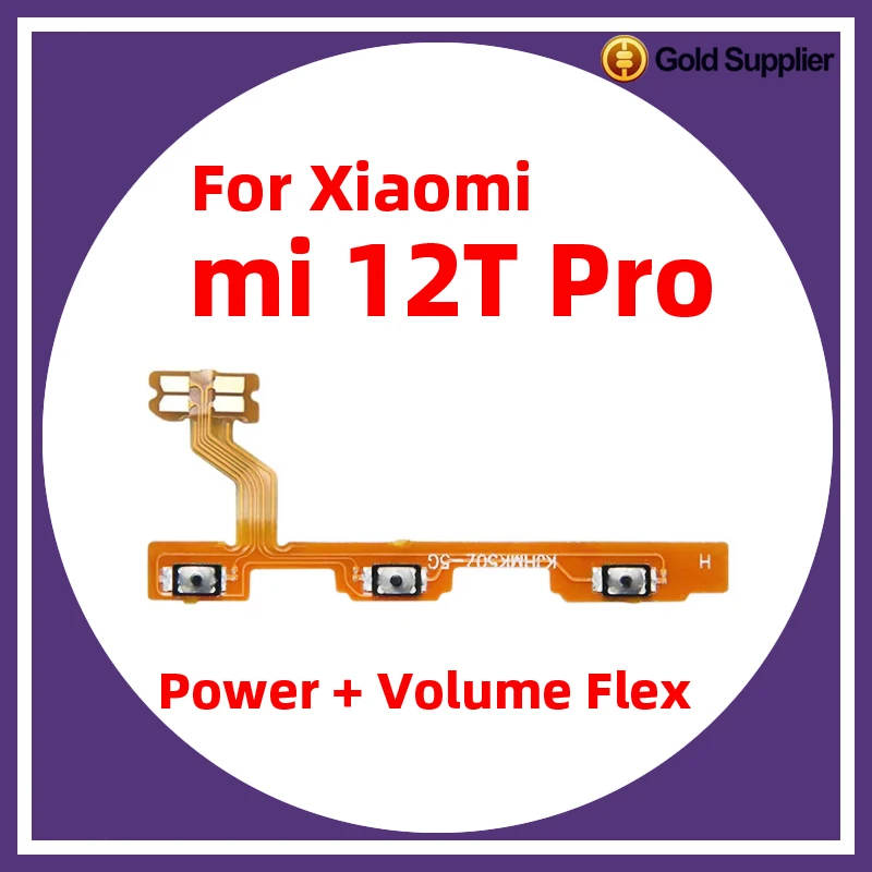 For Xiaomi Mi 12T Pro Power ON OFF Volume Camera Key Button Switch Flex Cable Replacement