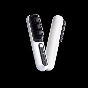 Image Hair straightener comb wholesale cordless hair electric negative ion hair straightener brush