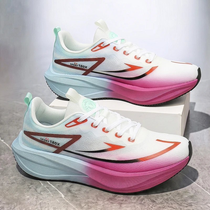 Men Casual Sports Running Shoes Marathon Carbon Plate Breathable Lightweight Comfortable Women Athletic Walking Sneakers Outdoor