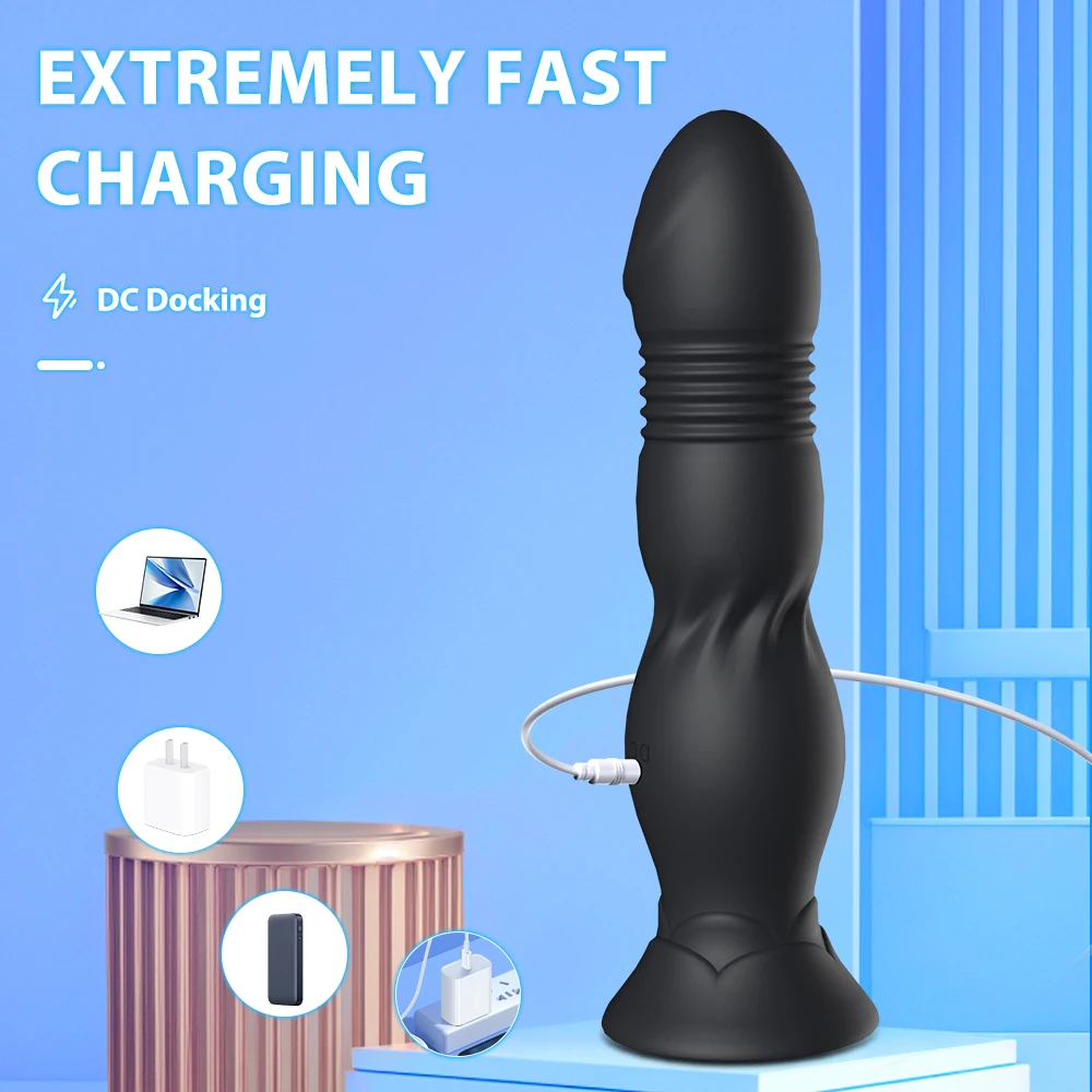 Thrusting Prostate Massager Bluetooth Anal Vibrator Wireless Control Butt Plug Suction Cup Dildo Masturbator Sex Toys for Couple