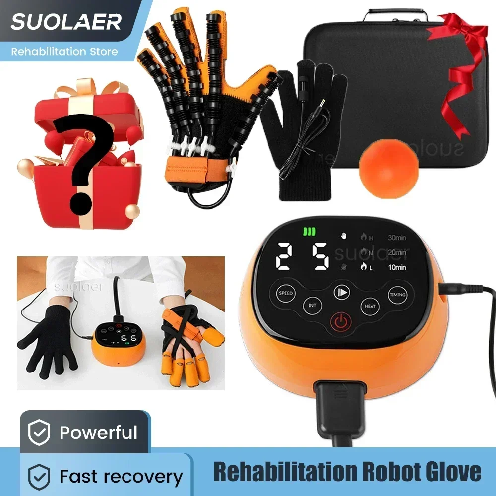 Heat & Voice Rehabilitation Robot Gloves Hemiplegia Stroke Recovery Equipment for Hand Training Finger Function Therapy Trainer