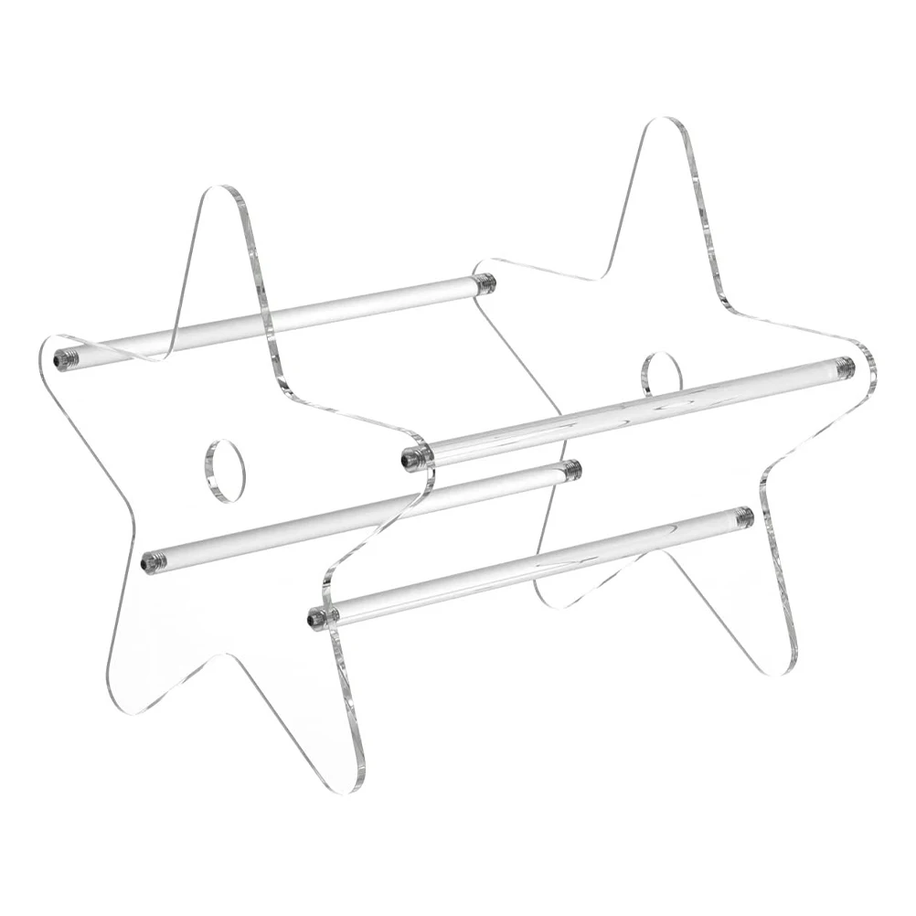 

1pc Transparent Acrylic Book Holder Star Shaped Desktop Storage Rack Large Capacity Cd Display Organizer For Office Home Bedroom