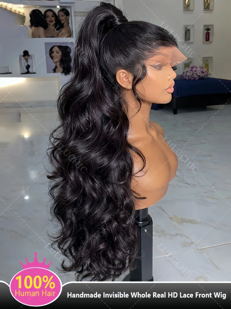 

200% Density Real Human Hair Wigs Body Wave 360 Full Lace Front Wig Human Hair 13x4 HD Transparent Lace Wig 5x5 Lace Closure Wig