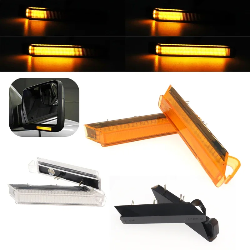 

2x Flowing LED Car Under Side Rearview Mirror Turn Signal Lights Indicator Lamps For Ford F150 Raptor Expedition Lincoln Mark LT