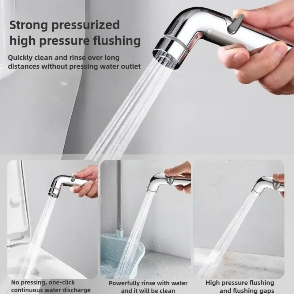 

Регулируемый распылитель для унитаза и биде, ручная насадка для душа с контролем потока для чистки ванной комнаты и личной гигиены, 1 шт.