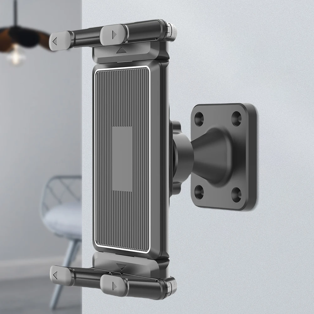 

360 Rotation Heavy Duty Phone Tablet Holder Wall Mount Mobile Phone Stand Hands-Free Stabilization Bracket for 4.7-7.2'' Phones