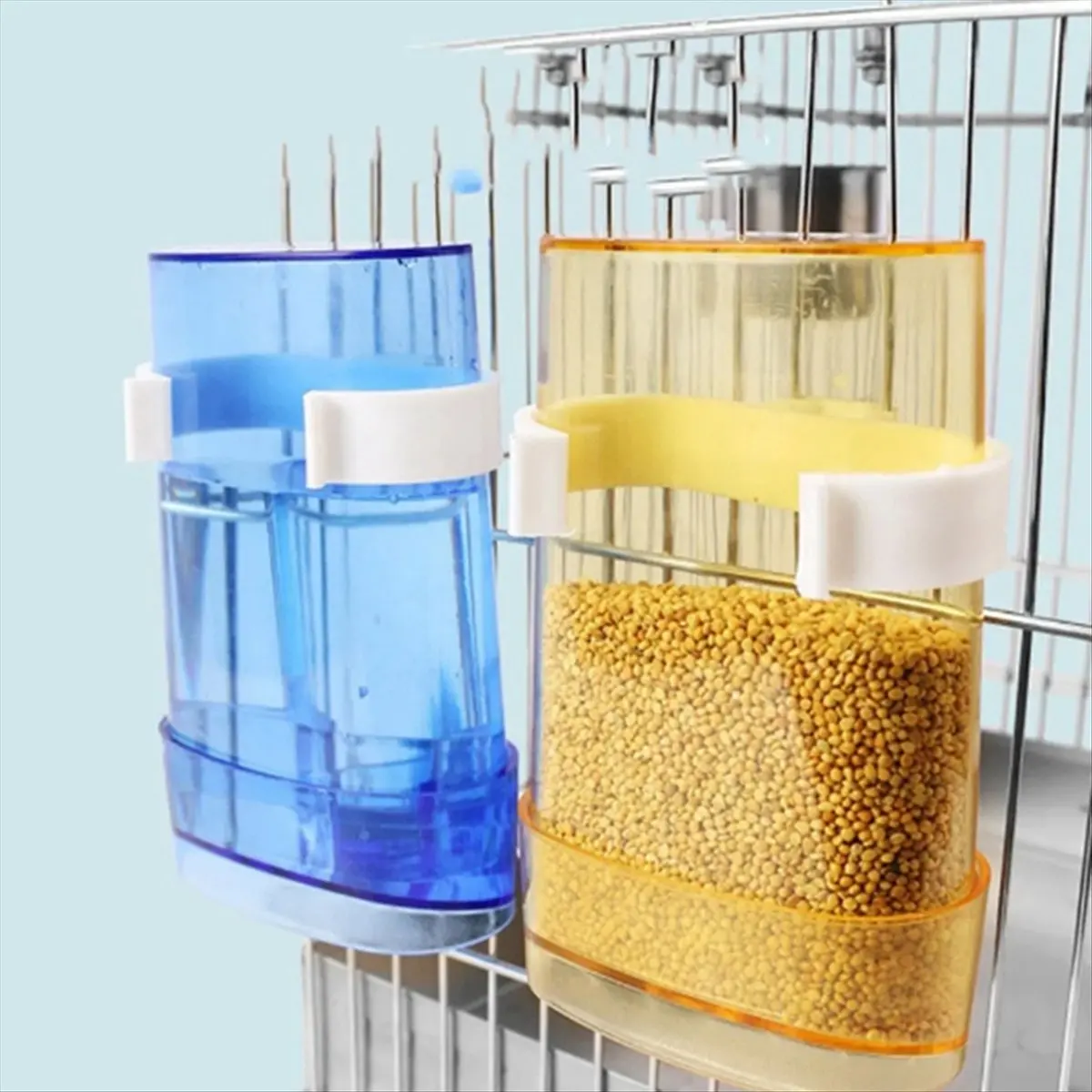 A75K Transparent Feeding Hanging Canary Storage Container Cockatiel Parakeet Bird Waterer Bird Water Feeder