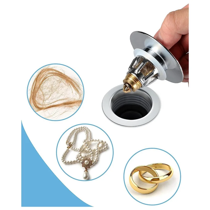 

ABSE-Слив для раковины из нержавеющей стали, крышка для раковины - универсальный устойчивый к запаху слив для раковины с силиконовой прокладкой