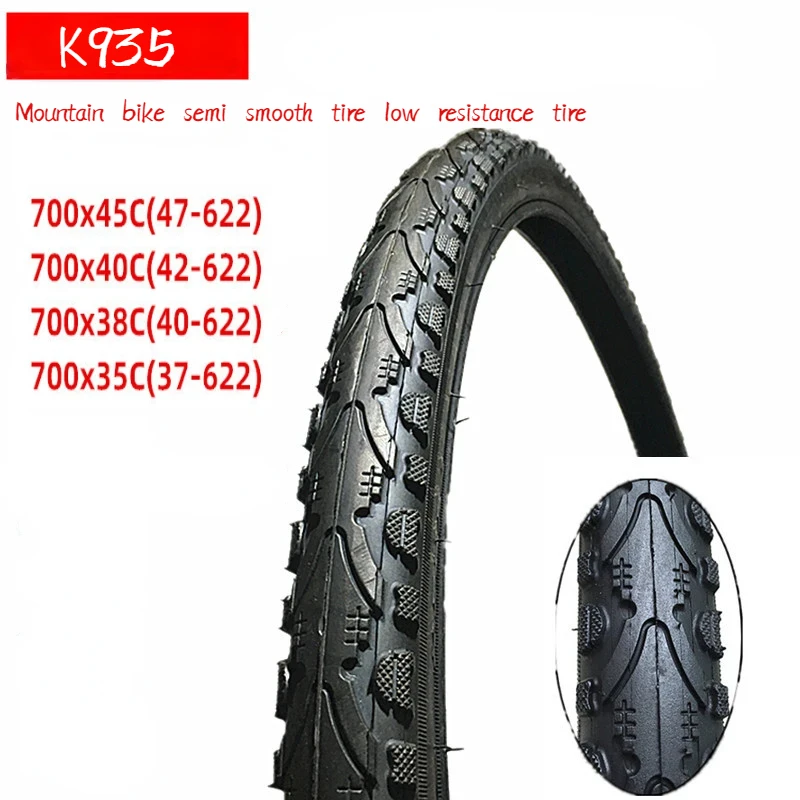 K935 bicycle tire 700C 700x35C 38C 40C 45C MTB road bike tires fit 29er mountain bikes semi smooth tyre low resistance