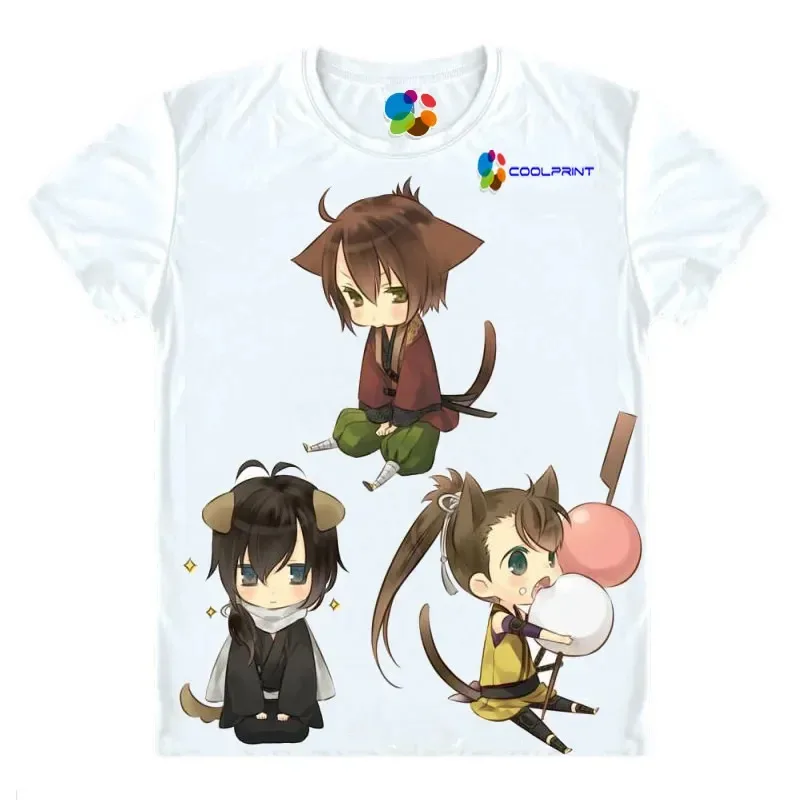 Coolprint-Camiseta de Anime Hakuouki Hakuoki, camisetas cortas de varios estilos Toshizo Hijikata Hajime Saito, camisetas Hentai con motivos de Cosplay
