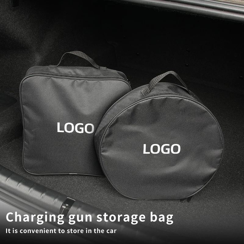 EV Car Charging Cable Storage Box Electric Vehicle Charger Cables Carry Bag For Mercedes Benz AMG A C Class W201 W210 W108 W204