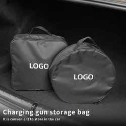 EV Car Charging Cable Storage Box Electric Vehicle Charger Cables Carry Bag For Mercedes Benz AMG A C Class W201 W210 W108 W204