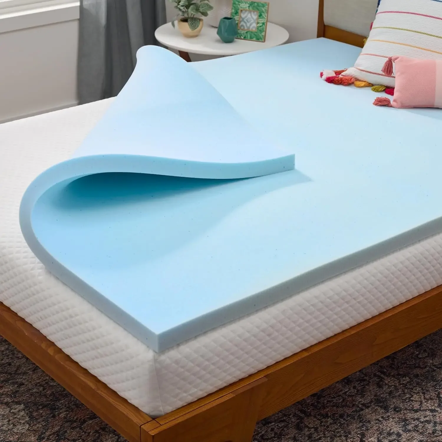 2 Inch Gel Infused Memory Foam Mattress Topper Cooling Mattress Pad Ventilated Breathable Foam Sheets