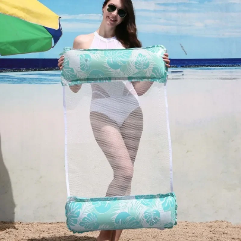 Aufblasbare Pool Spielzeug 2-rohr Mesh Schwimmen Lounge Stuhl Sommer Outdoor PVC Aufblasbare Wasser Spielzeug Float Luft Matratzen Bett