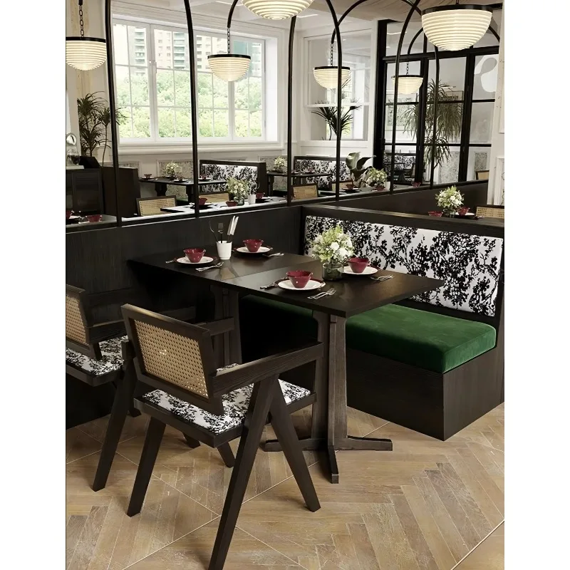 Southeast Asian Solid Wood Rattan Chair And Table Sets Sofa Booth For Commercial Furniture Restaurant Bar Hotel Cafe Project T