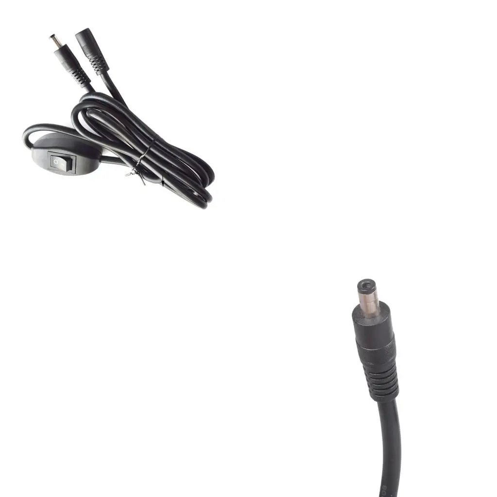 DC12V Power Extension Cable With Switching 5.5x2.1mm Male To Female For LED Fan