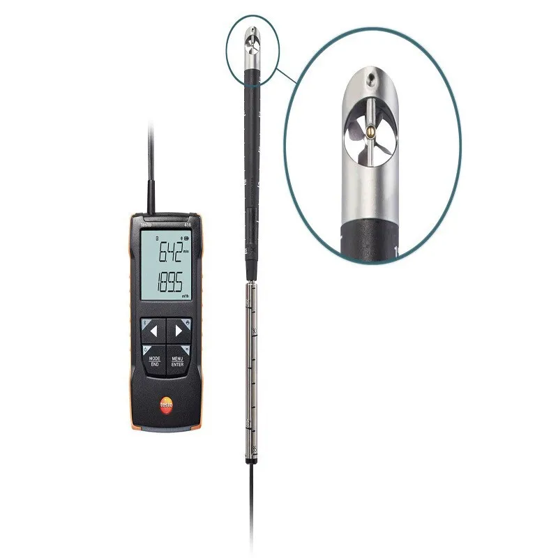 New Testo425 Thermal Anemograph Hotline Testo416 Anemometer Air Volume Air Temperature Test