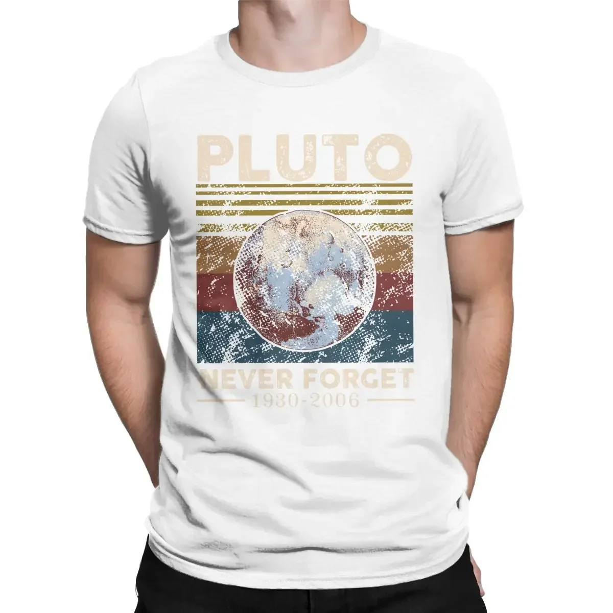 Astrological Lover Dwarf Planet Short Sleeve Tees Original Tops Never Forget Crewneck Pluto Vintage Retro Men Cotton T Shirt