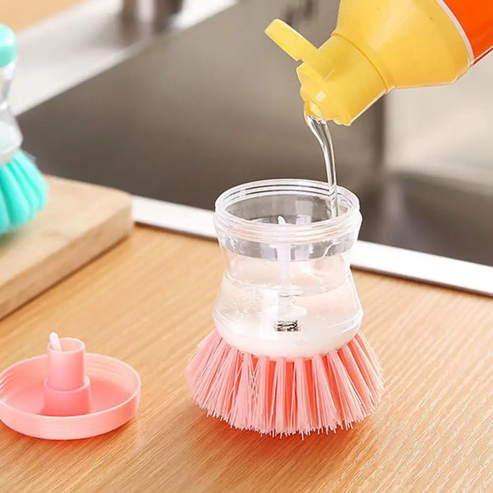 Cepillo para lavavajillas con dispensador automático de jabón, cepillo para limpiar ollas de cocina, accesorios de limpieza del hogar para utensilios