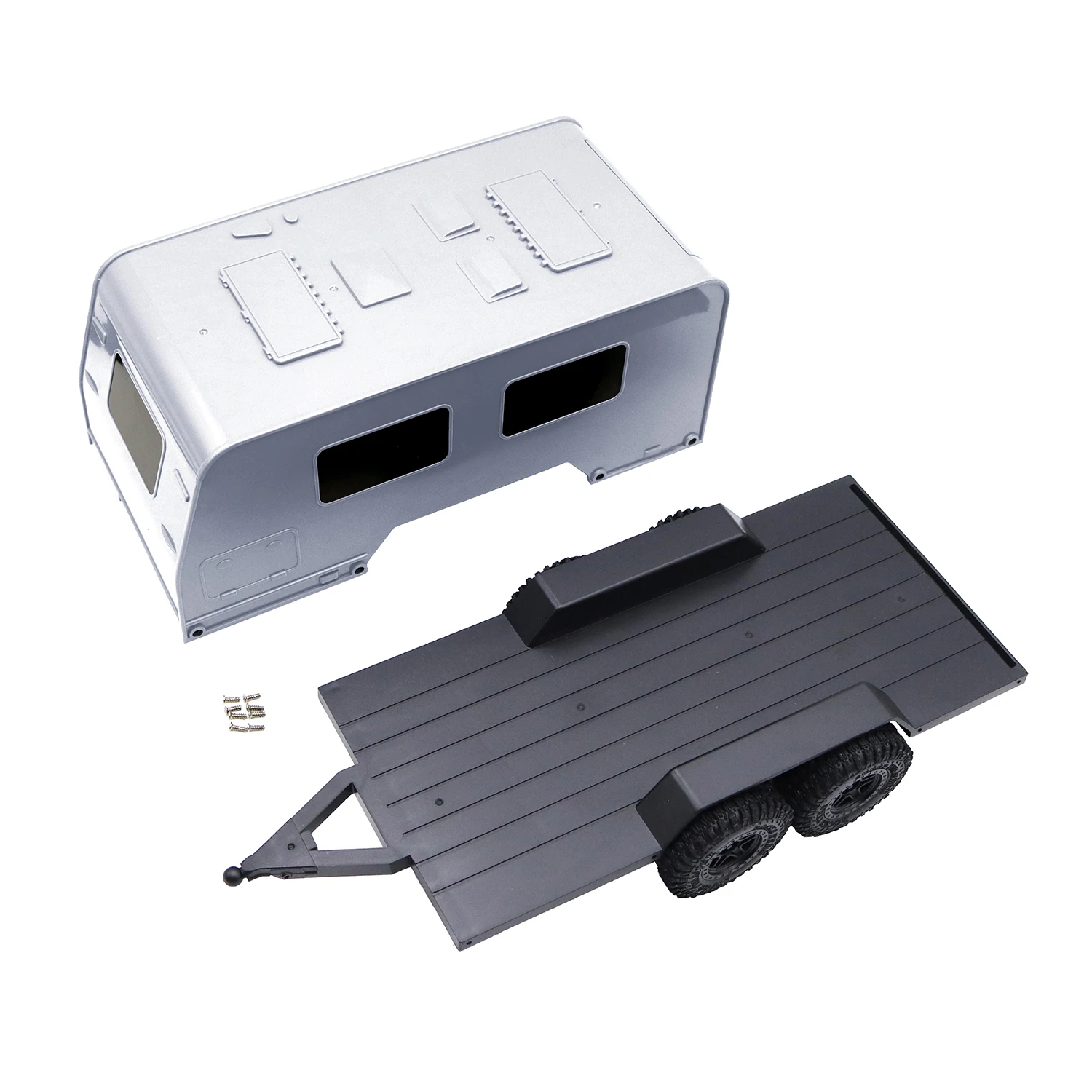 Premium 1/18 Wohnmobil-Anhänger mit Schale – Upgrade-Teile für TRX4M / Mustang / Defender (AX-8560) Offroad-Kletterwagen