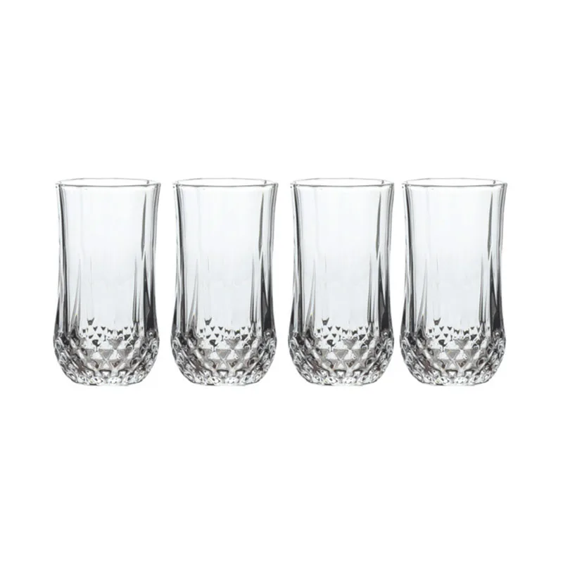 360ml 4pcs Set Diamond Carved Foreign Wine Glass Luxury Wine Utensils Party Whiskey Brandy Beer Cocktail Glasses Juice Tea Cups