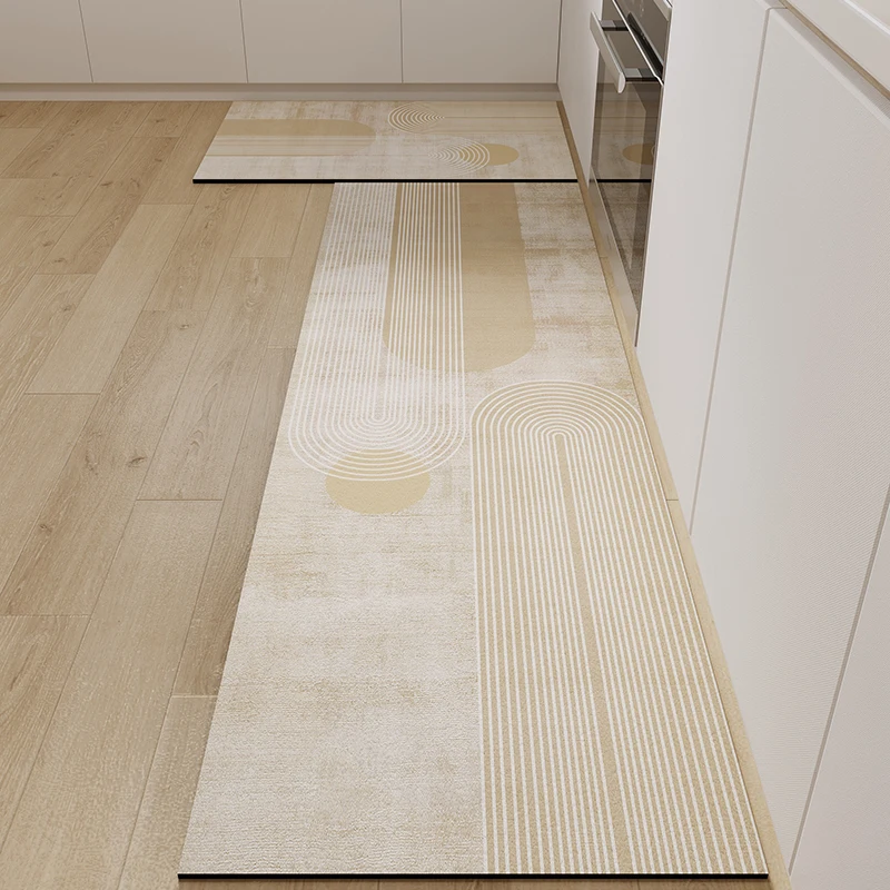 VIKAMA 1/2 Stück Bodenmatte im Wabi-Sabi-Stil, saugfähig, ölabsorbierend, für Küche, Bodenmatte, Badezimmer, Badezimmer, Teppich, Heimdekoration