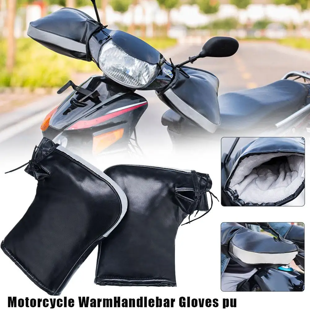 

Новые универсальные мотоциклетные перчатки, велосипедные перчатки с ручкой, зимние теплые ветрозащитные перчатки из искусственной кожи, 2 шт., велосипед Scoo D7F5