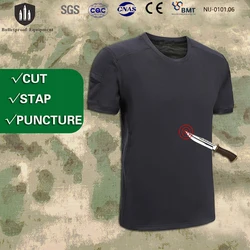 Auto-Defesa Anti-Cut T-Shirt, Alta Proteção, Vestuário de Segurança, Ao ar livre FBI Polícia Militar, Tático, Leve, 0.6kg