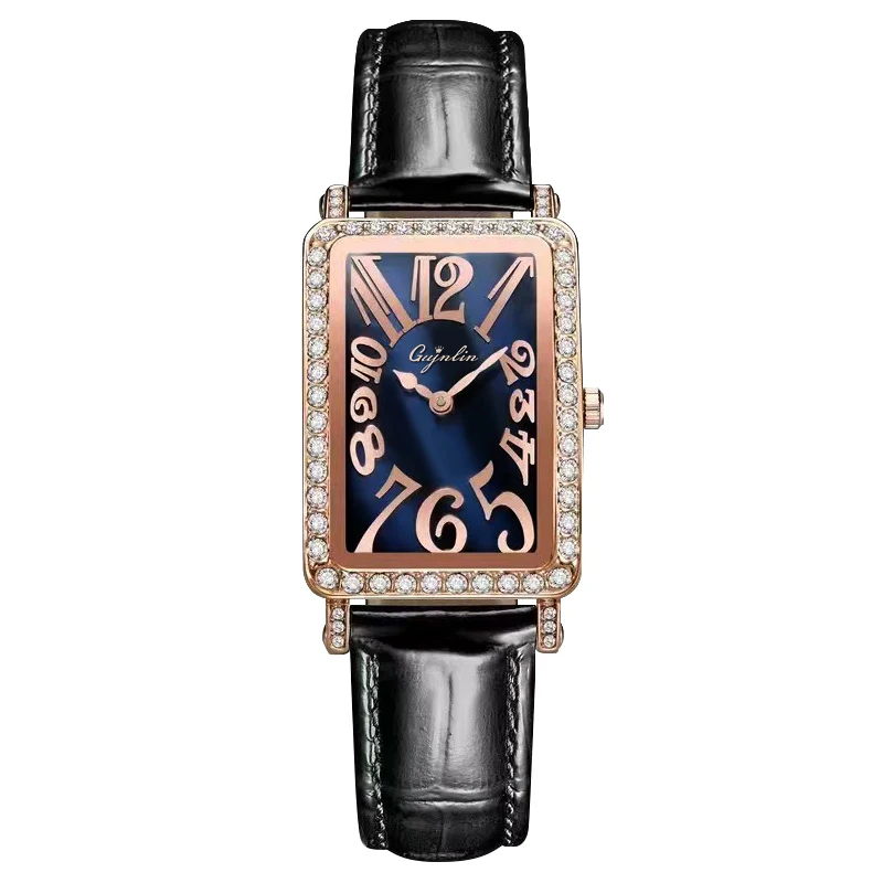 

GUJNLIN niche light luxury high-end square waterproof women's quartz watch 839