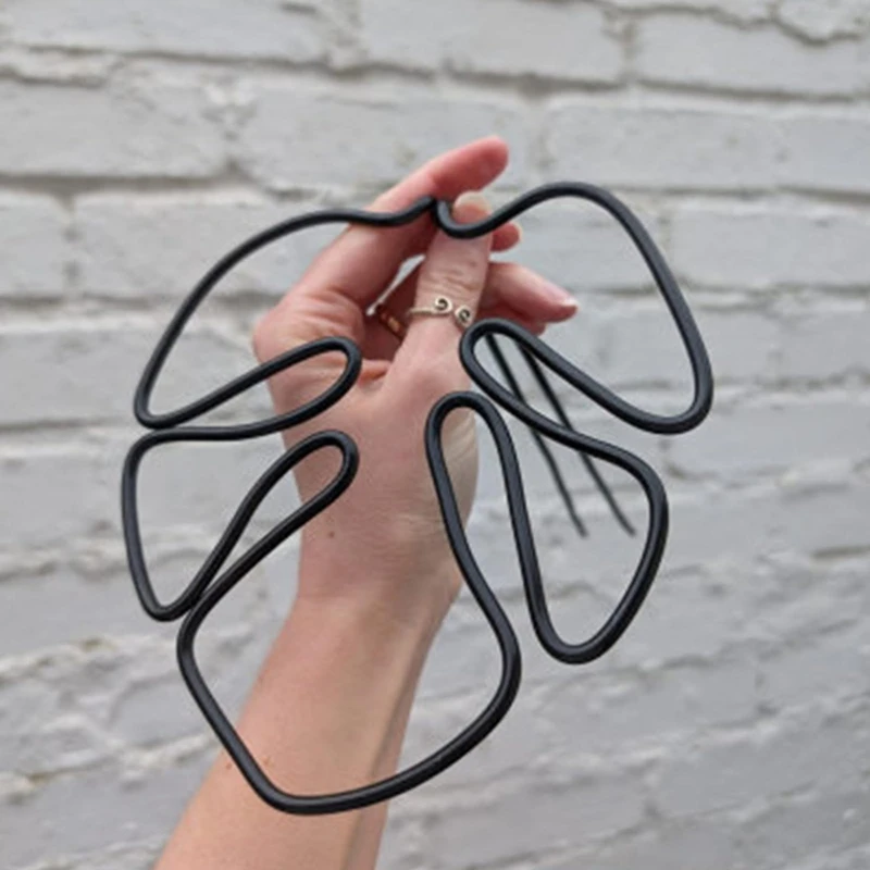 ABRE-Monstera Shaped Plant Support Reusable Sturdy Alloy Plant Stem Support Holder Plant Retaining Support Herbs Vegetables