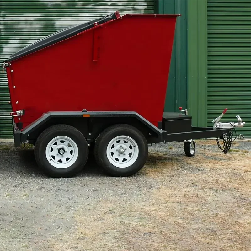 Rubbish Enclosed Rubbish Trailer Portable Mobile Skip Bin Trailer for Sale