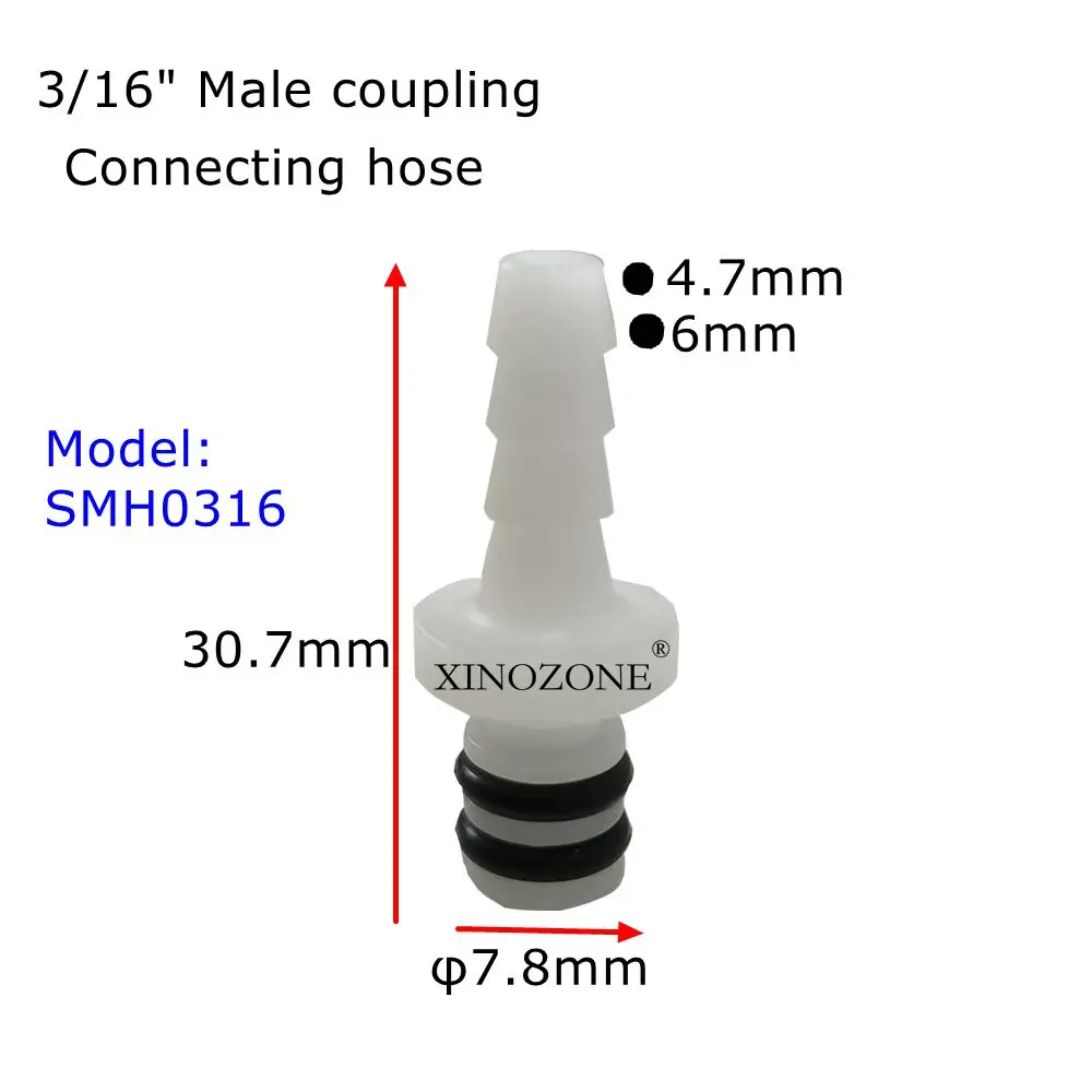1/8 "3/16" 1/4 "acoplamiento macho de orificio pequeño instalación de Panel de manguera de conexión conector rápido con válvula XINOZONE