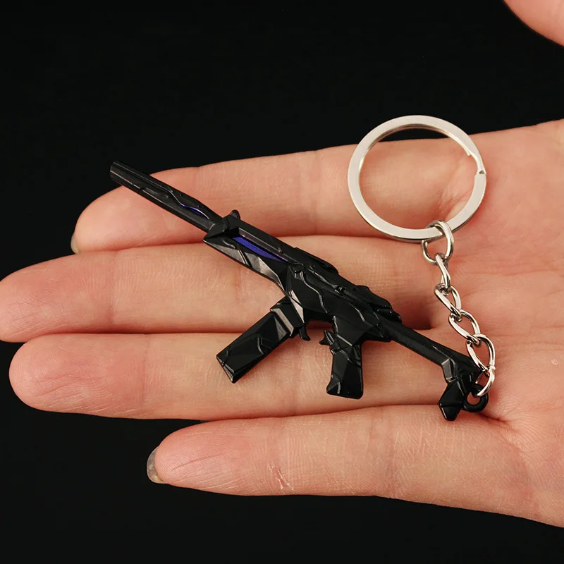 8cm Valorant Melee Reaver Weapon Model Keychain for Men Singularity Spectre Skin Key Ring Finder Fans Car Bag Decor Jewelry Gift