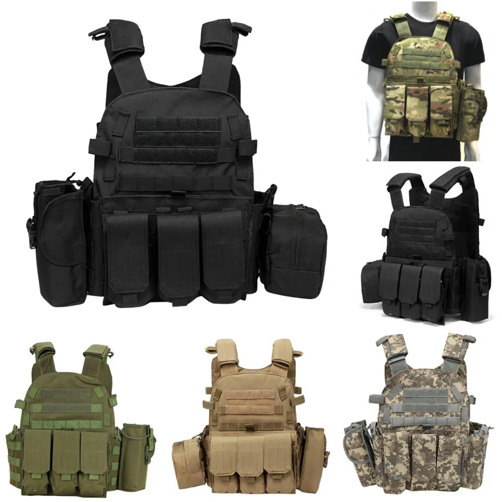 Nylon Chest Rig Molle Vest Multi-Functional Camouflage Molle Waistcoat Adjustable Men Women Combat Equipment for Outdoor Cycling