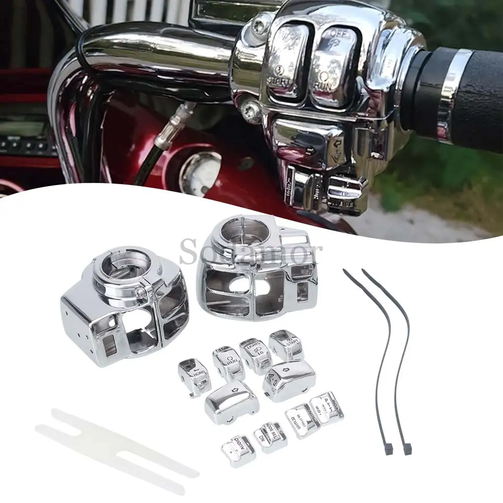 Chrome Switch Housing Cover For Harley Classic Electra Glide Standard Road King Road Glide Ultra Limited Tri Glide Cvo 1996-2013