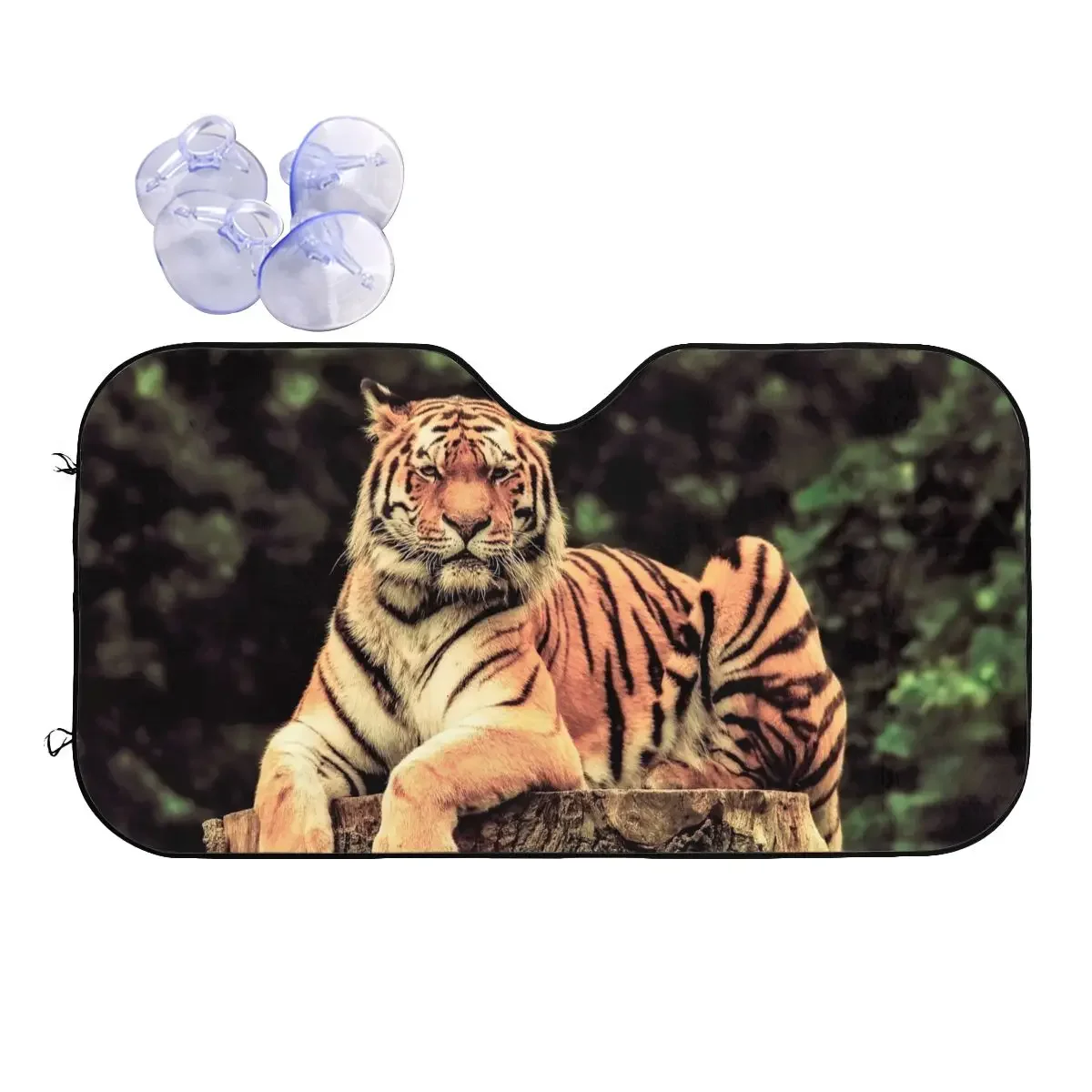 

Одинокий бенгальский тигр, солнцезащитный козырек, ветровое стекло для любителей животных, складная крышка, передний блок, окно автомобиля, лобовое стекло, крышка, теплоотражатель