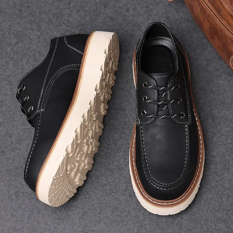 Men Casual Shoes outdoor lace up fashion Leather Shoe outdoor Shoes Zapatos Casuales Hombres oxfords Men leather Shoes