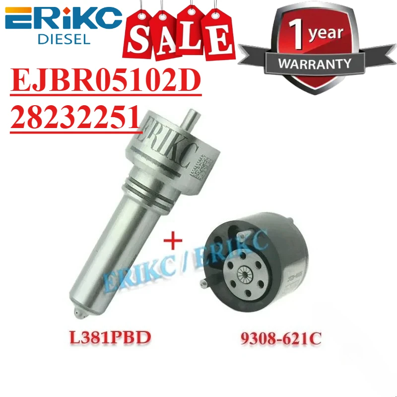 ERIKC EJBR05102D 28232251 Diesel Injector Spare Parts Overhaul Kits 7135-646 Nozzle L381PBD Valve 9308-621C For RENAULT