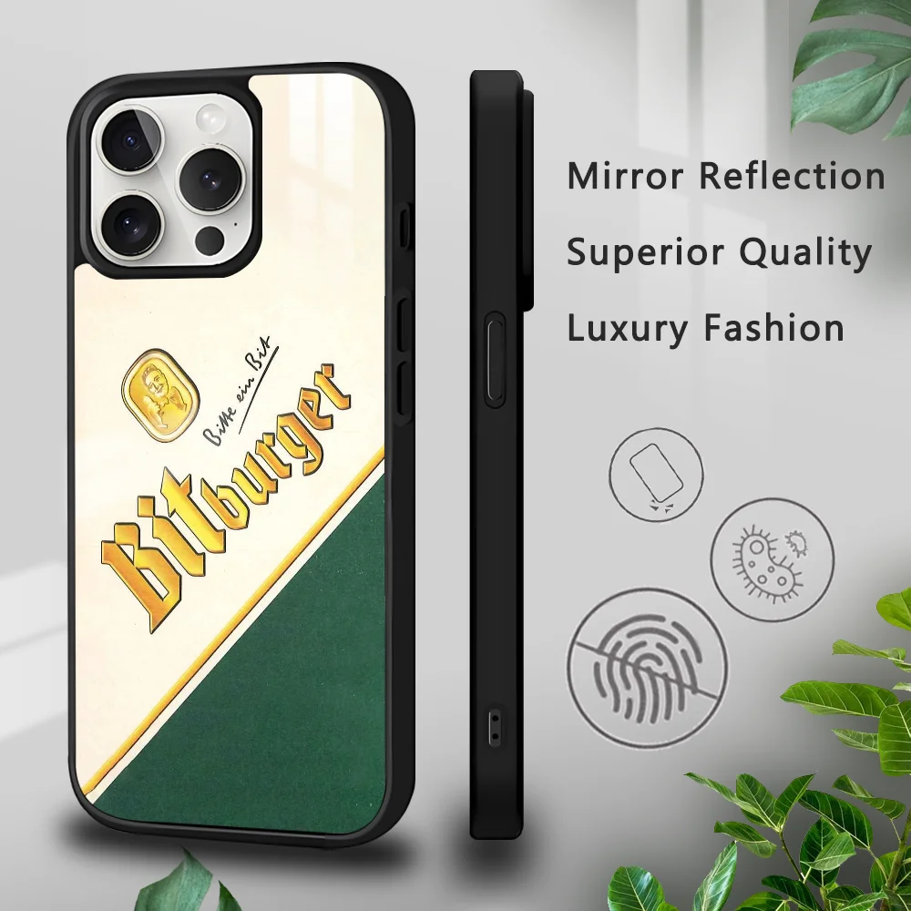 B-Bitburger Beer Lover Phone Case For IPhone 16 15 14 13 12 11 Pro Xs Max Mini Plus Celulares Hard Funda