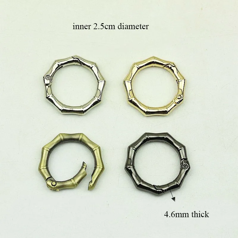 30pc Circle Bamboo O Ring Round Metal Belt Buckle for Keyring Bag Handle Strap Buckle DIY Cothes Decoration Hardware Accessories