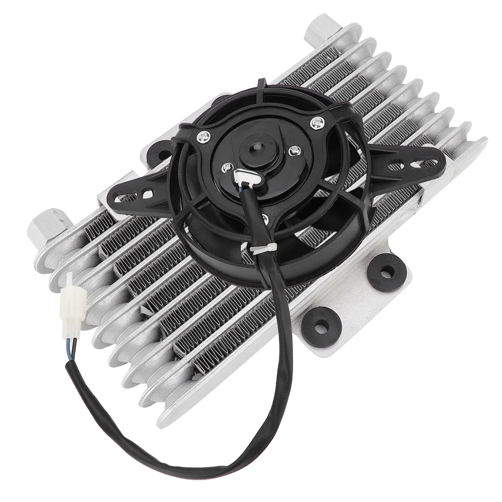 Motorcycle Oil Cooler Universal Upgrade Aluminum Motorcycle Engine Oil Cooling Fan Water Cooler Radiator Universal Oil Cooler