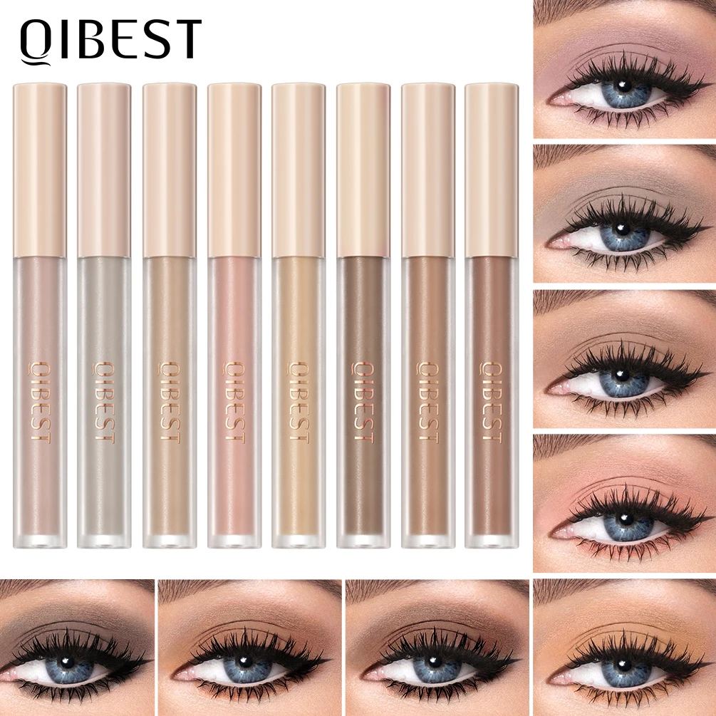 

QIBEST 8 Colors Liquid Eyeshadow Matte Eyeshadow Gradient Velvet Eye Shadow Pigments Long Lasting Professional Makeup Maquillaje