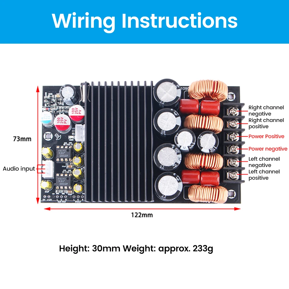 TPA3255 Sound Amplifier Board Class D Digital HiFi Audio Amplifier Module 300W+300W Dual Channel Stereo Module Home Theater