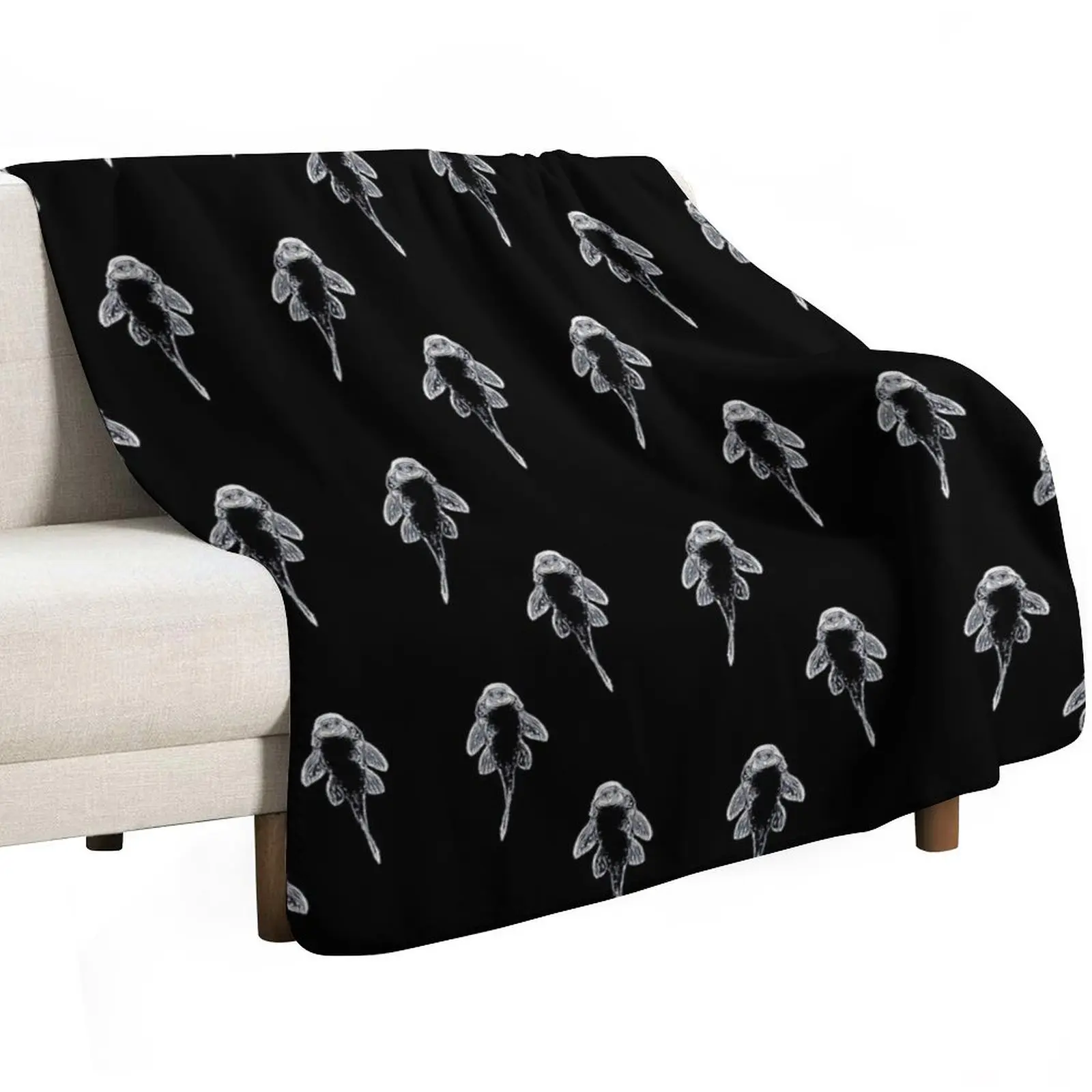 Pleco Plecostomus Sucker Fish Throw Blanket Blankets For Sofas Nap Cute Plaid Plaid Loose Stuffeds Blankets