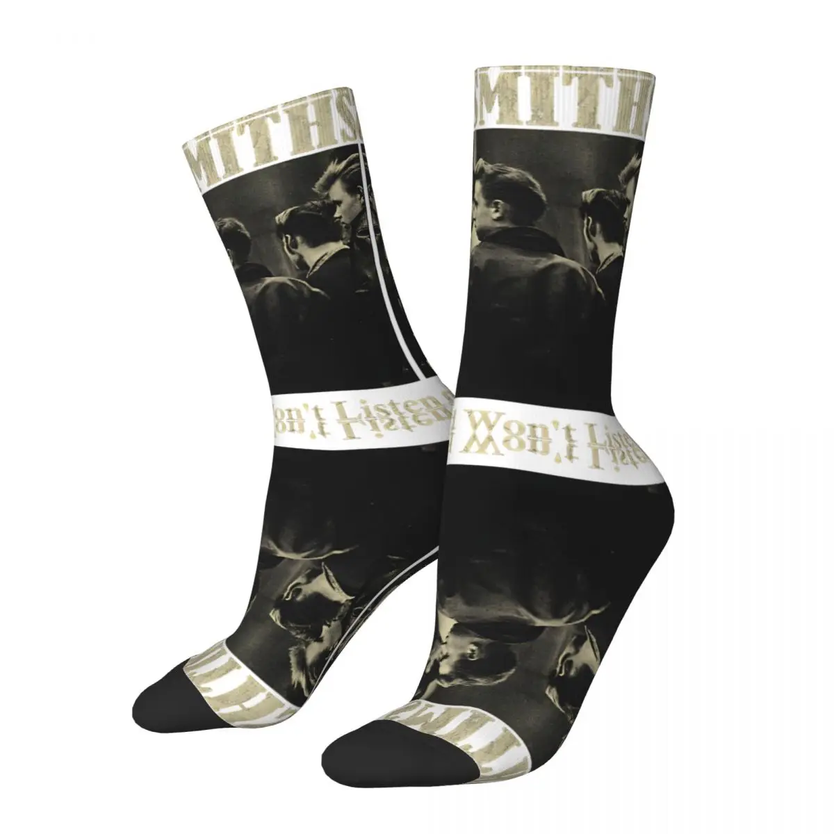 Vintage Tracks Men's compression Socks Unisex The Smiths Harajuku Seamless Printed Novelty Crew Sock