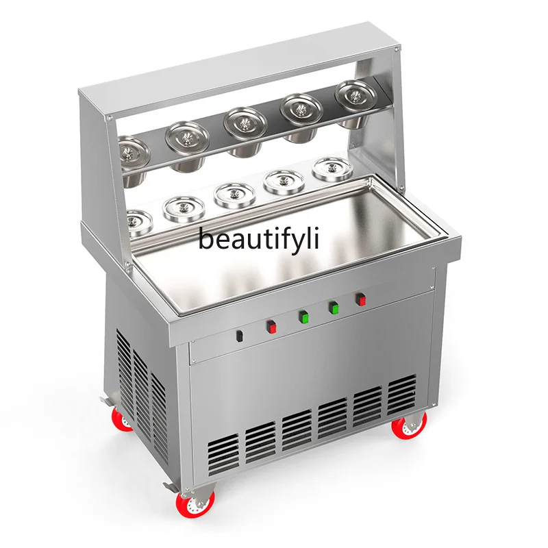 

yj24 Fried Yogurt Machine Commercial Fried Ice Machine Automatic Thai Thick Cut Fried Ice Cream Roller