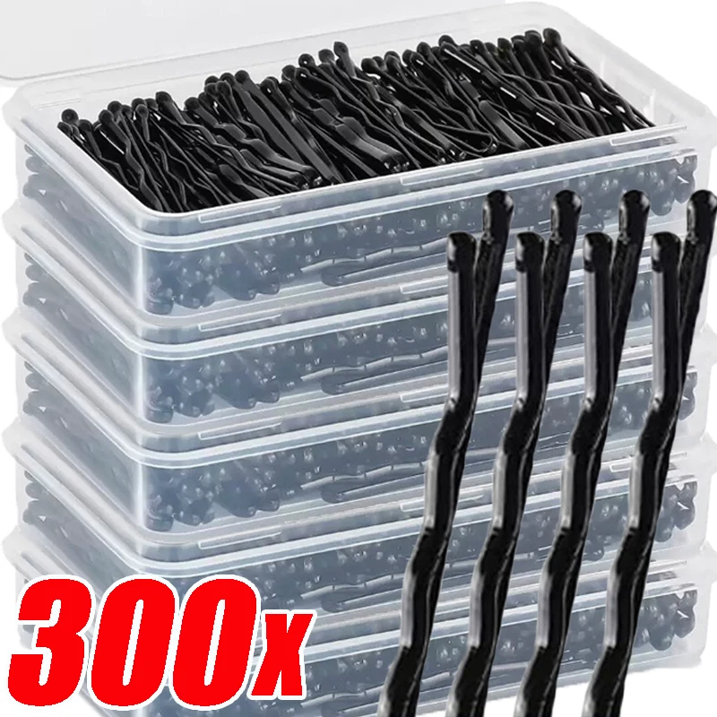 

60/300 шт. U-образные заколки для волос для свадебной прически, простая черная заколка для волос, женские невидимые волнистые женские модные заколки с челкой по бокам